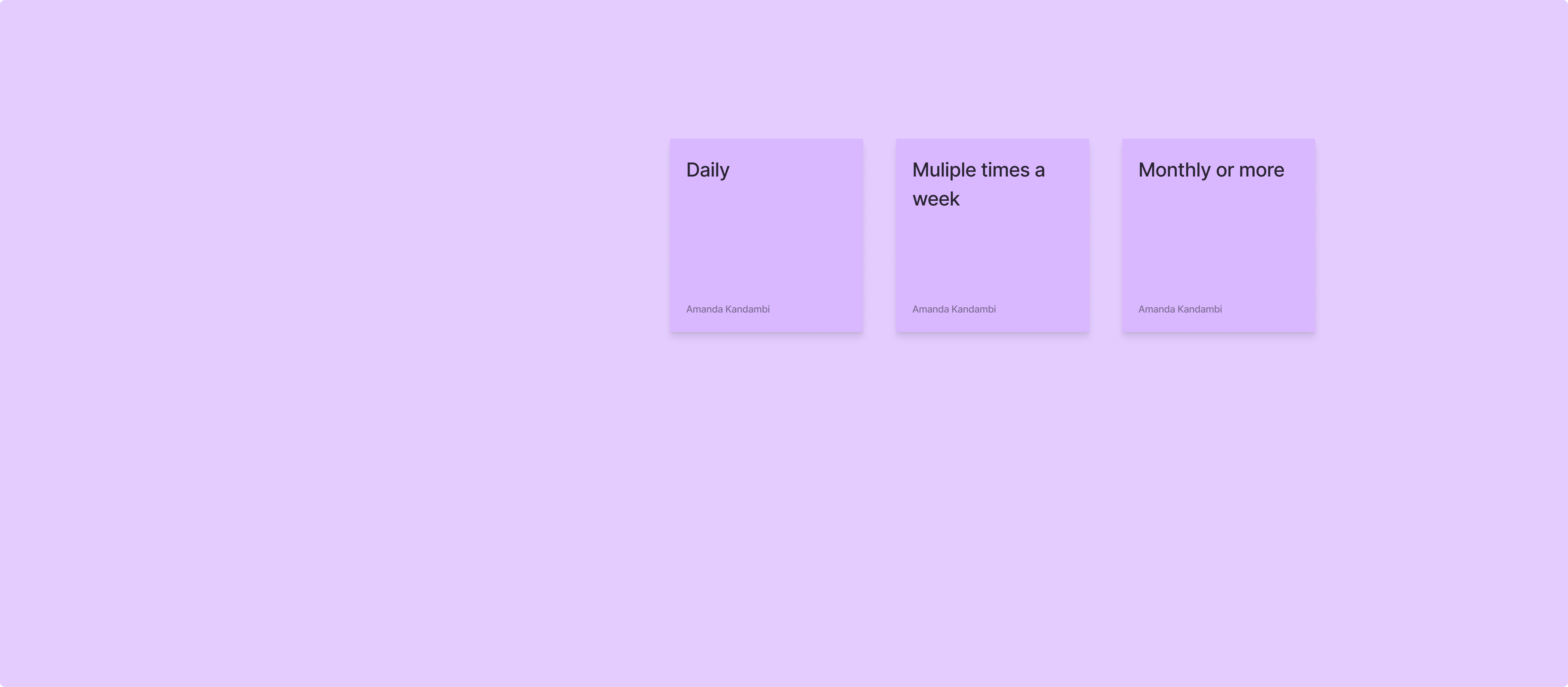 Frequency, Daily, Multiple times a week, Monthly or more